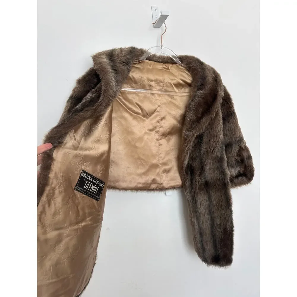 1960s Regina Glenara by Glenoit Mink Fur Stole Capelet Balero Wrap